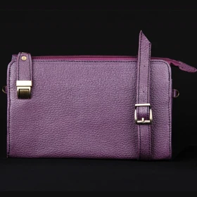 کیف دوشی و دستی چرم یلسان مدل آیسل کد 015-BF (بنفش)