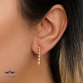 کد 0720 گوشواره شوپینگ حلقه‌ای طلایی