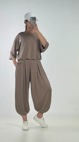 ست تیشرت و شلوار 9000115 (موکا)