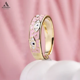 انگشتر زنانه Enamel Ring WP01 (صورتی)