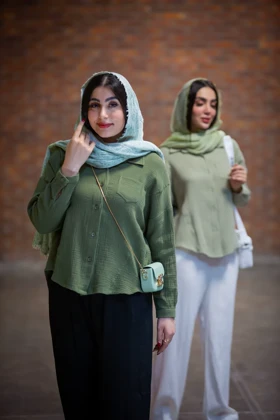 مانتو لینن پنبه شومیزی شایلی