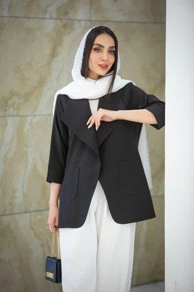 مانتو مازراتی دو جیب کوتاه مهگل