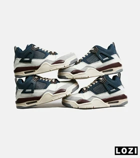 کتانی ساق‌دار زنانه و مردانه آبی سفید کرم Nike air jordan 4