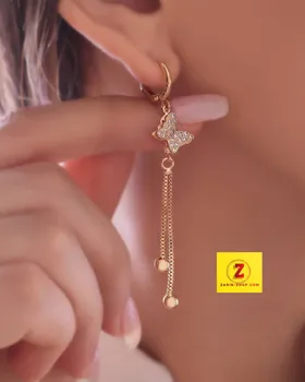 گوشواره پروانه آویز مارک ysx