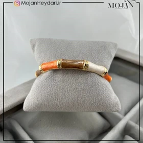 دستبند زنانه بنگل با طرح میناکاری شیک و ظریف کد bg10024