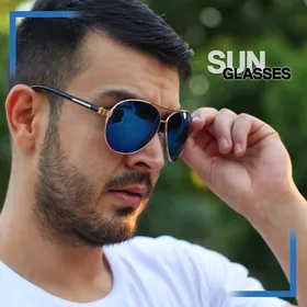 عینک خلبانی شیشه آبی