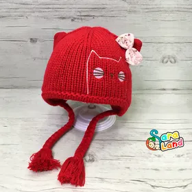 کلاه بافت نوزاد گیس دار طرح گربه
