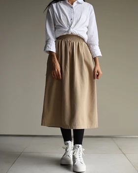 دامن کتان yashli_midi