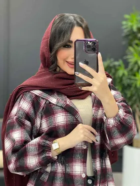 پالتو چهارخونه کمر گت