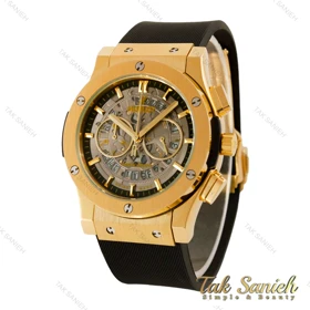 ساعت هابلوت مردانه طلایی صفحه اسکلتون Hublot-4506-G