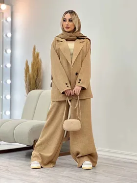 ست مانتو و شلوار آستین دو دکمه