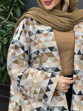 مانتو آستین مغزی دوزی ژاکارد