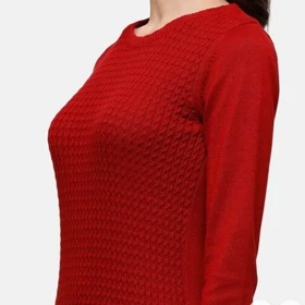 بلوز بافت زنانه طرح برجسته وارداتی