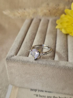 انگشتر جواهری فری سایز اشکی