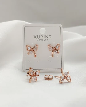 گوشواره میخی پاپیون نگین‌دار ژوپینگ