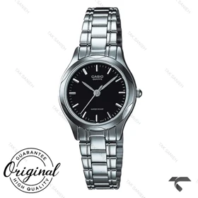 ساعت کاسیو LTP-1275D-1ADF سیلور صفحه مشکی زنانه Casio-10280-L