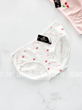 شورت اسلیپ نخ پنبه عروسکی سفید پنککی طرح گیلاس
