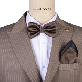 ست پاپیون و پوشت قهوه‌ای تیره 7157