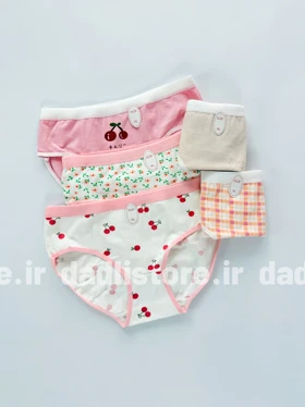 شورت اسلیپ نخ پنبه عروسکی طرح گل و گیلاس
