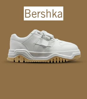 کفش کتانی بگ دار مردانه و زنانه سفید BERSHKA مدل 4835