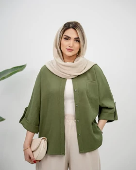 شومیز پشت دکمه تک جیب