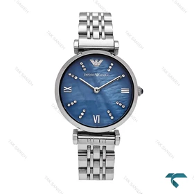 ساعت امپریو آرمانی زنانه سیلور صفحه صدفی سرمه ای Armani-6161-L