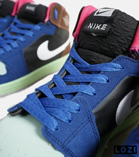 کفش کتانی مردانه و زنانه ساق‌دار مشکی آبی قهوه ای NIKE jordan 1