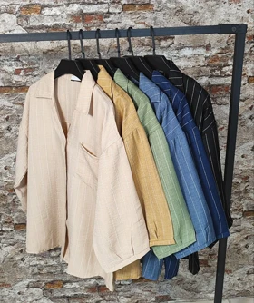 شومیز مانتویی راه راه مدل مهدیس کد 50256