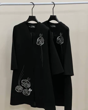مانتو گل رز نقره ای کد 4190