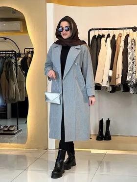 پالتو فوتر بلند طوسی 030102