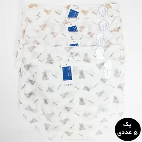 شورت زنانه پک 5 عددی مدل لیزری شیشه‌ای طرح تدی