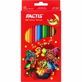 مداد رنگی 12 رنگ فکتیس FACTIS مدل F07112212 جعبه مقوایی
