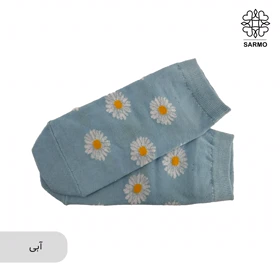 جوراب طرح بابونه مچی (آبی)