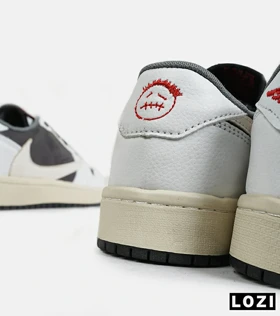 کفش کتانی مردانه سفید خاکستری NIKE travis scott