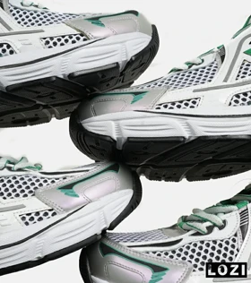 کفش کتانی بزرگ پا طوسی سفید سبز NEW BALANCE 1064 V.2