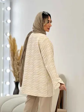 مانتو ژاکارد مغزی دوزی شاین