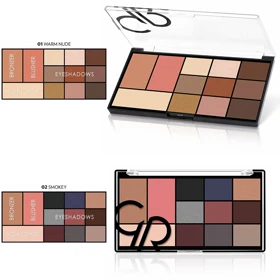 پالت چندکاره صورت و چشم پودری 12 رنگ گلدن رز City Style شماره 01 و 02