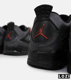 کتانی ساق‌دار زنانه و مردانه طوسی قرمز سفید Nike air jordan 4