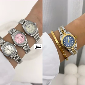 ساعت رولکس زنانه صفحه سفید و صورتی774