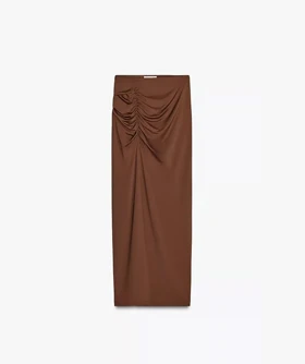 دامن لاکرا قهوهای Zara329