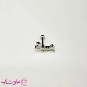 پیرسینگ گوش زنانه مدل نگین سفید کد 90