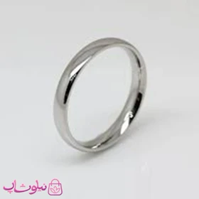 حلقه یا رینگ ساده ژوپینگ نقره ای عرض 3 میل کد 991