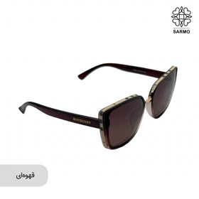 عینک قاب چهارخونه طرح باربری (قهوه ای)