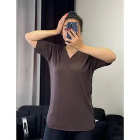 تیشرت سایز بزرگ زنانه یقه هفت