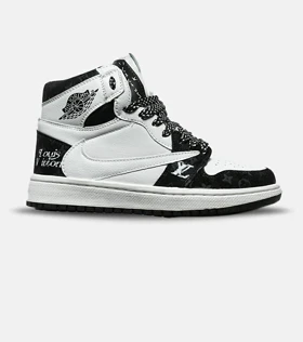 کفش کتانی ساق‌دار زنانه سفید مشکی NIKE travis scott مدل 8278