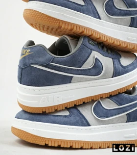 کفش کتانی بزرگ پا طوسی آبی NIKE AIR FORCE مدل 4075