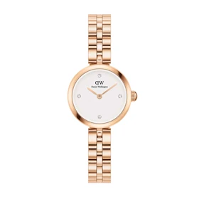 ساعت DW زنانه مدل ELAN رزگلد صفحه سفید DW-5498-L