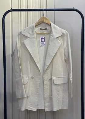 کت لینن شیری رنگ