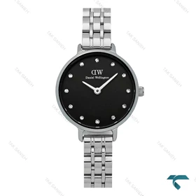 دنیل ولینگتون زنانه نقره ای صفحه مشکی نگینی اسمال DW-7830-L