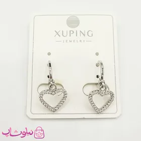 گوشواره دخترانه ژوپینگ طرح قلب سیلور
